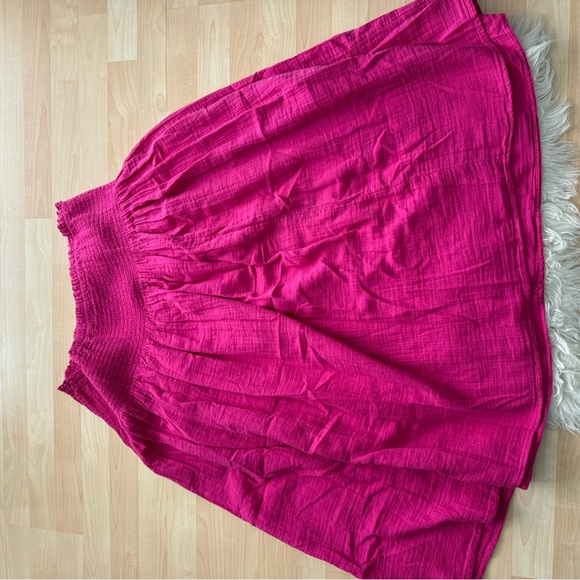 Gap Fuschia Pull On Linen Blend Skirt XL - Picture 6 of 6